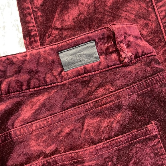 PAIGE Burgundy Wine Velvet Verdugo Ankle Pants - Picture 3 of 10